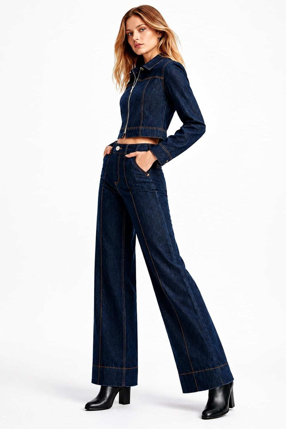 Women High-Waist Bootcut Flared Jeans - Image 38