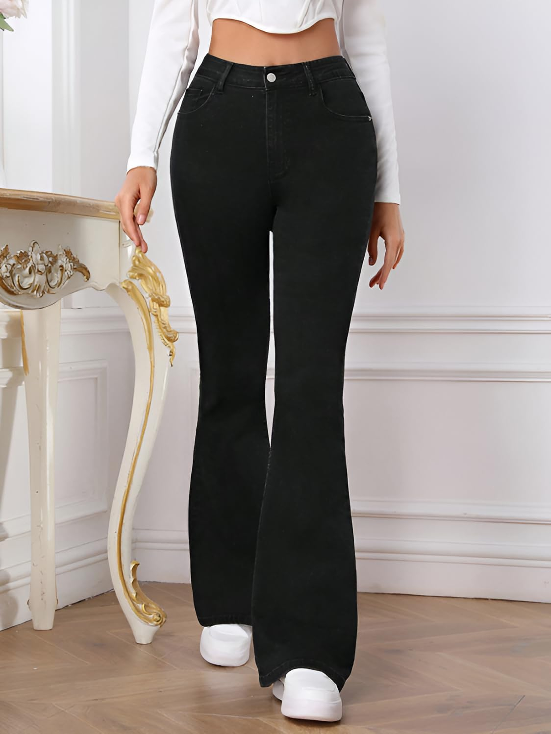 Women High-Waist Bootcut Flared Jeans - Image 48