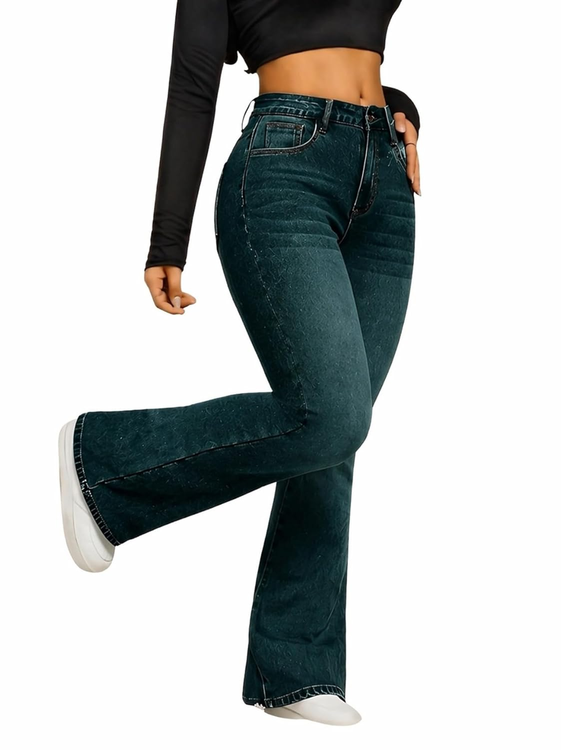 Women High-Waist Bootcut Flared Jeans - Image 49
