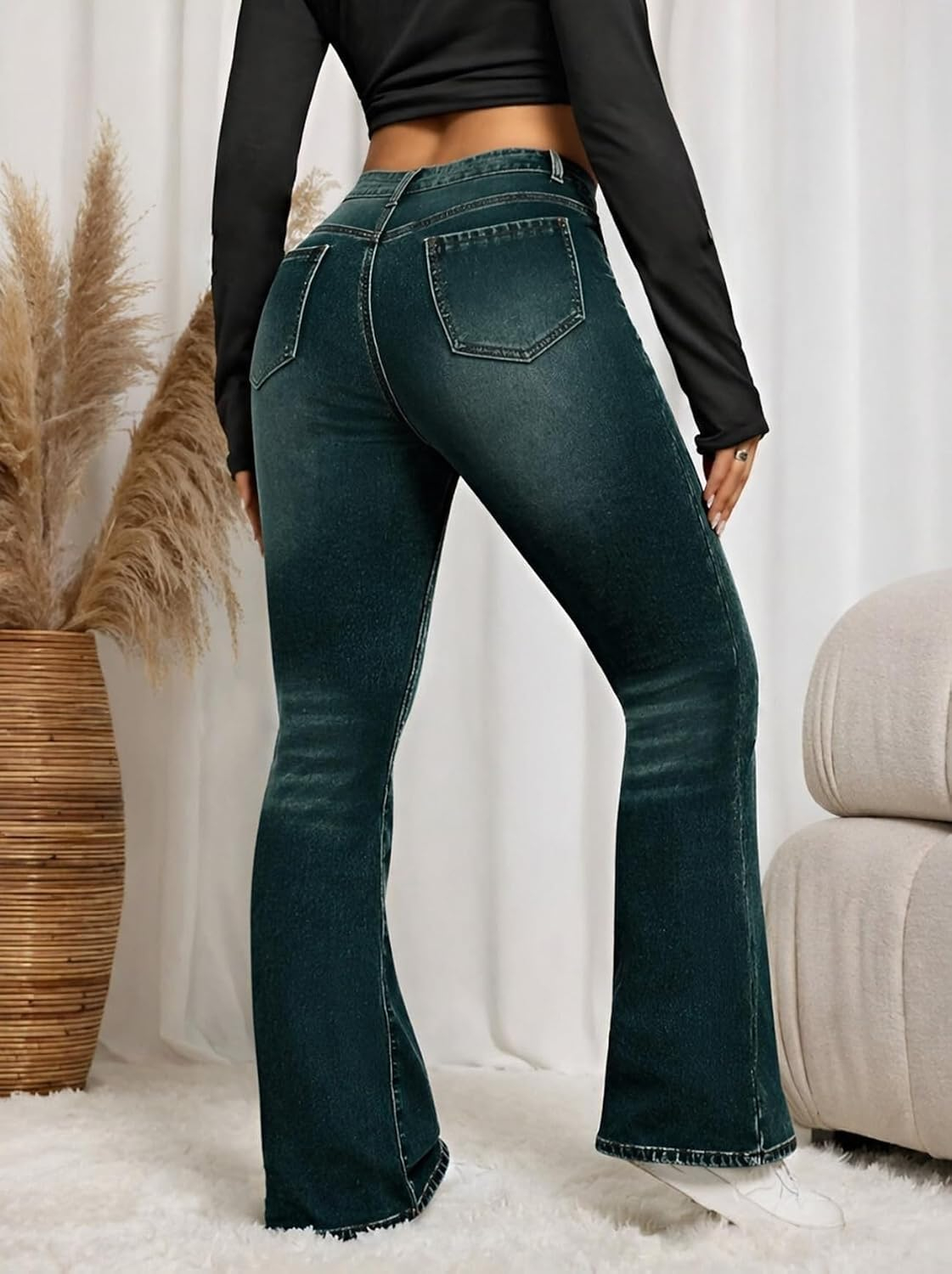Women High-Waist Bootcut Flared Jeans - Image 51