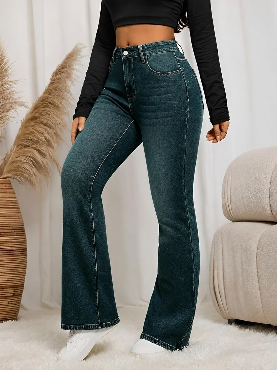Women High-Waist Bootcut Flared Jeans - Image 52