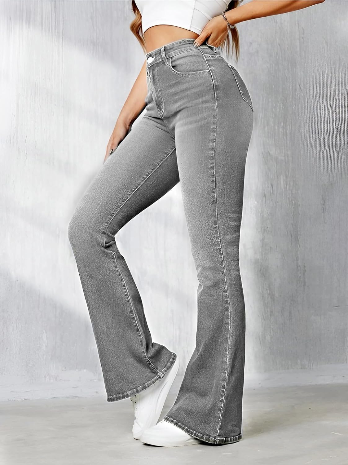 Women High-Waist Bootcut Flared Jeans - Image 57