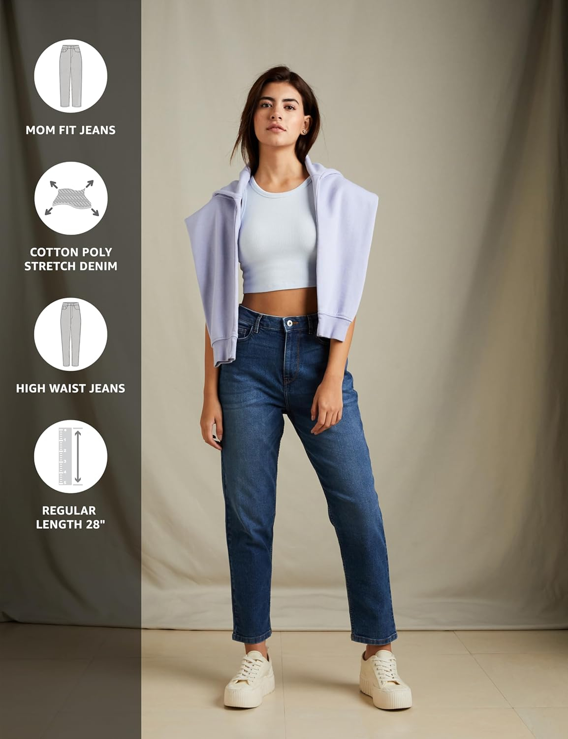 Women Mid-Rise Loose Flared Jeans - Image 3