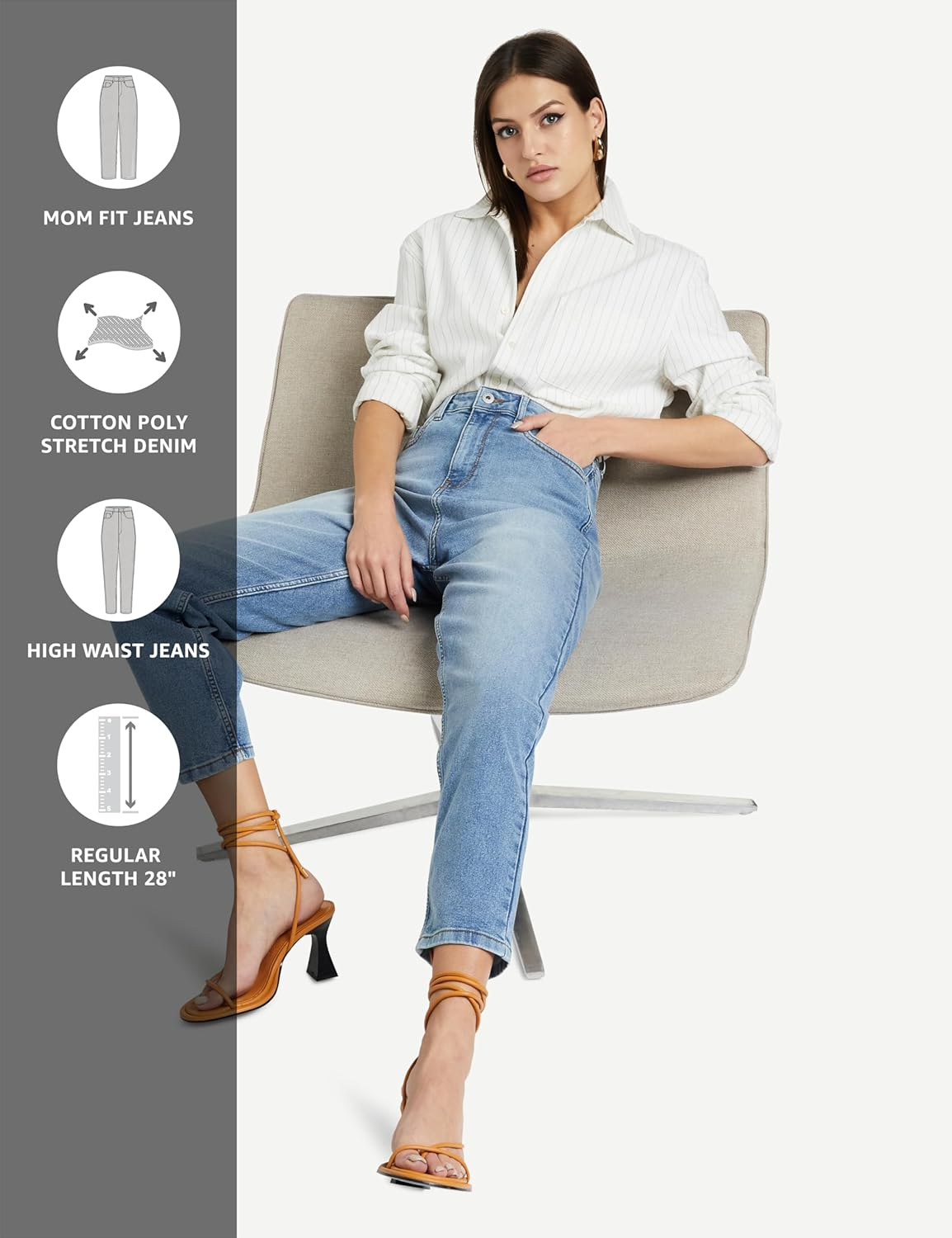 Women Mid-Rise Loose Flared Jeans - Image 19