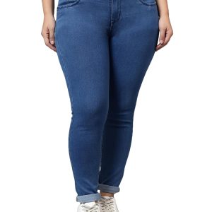 Women Plus Size Mid-Rise Stretch Jeans