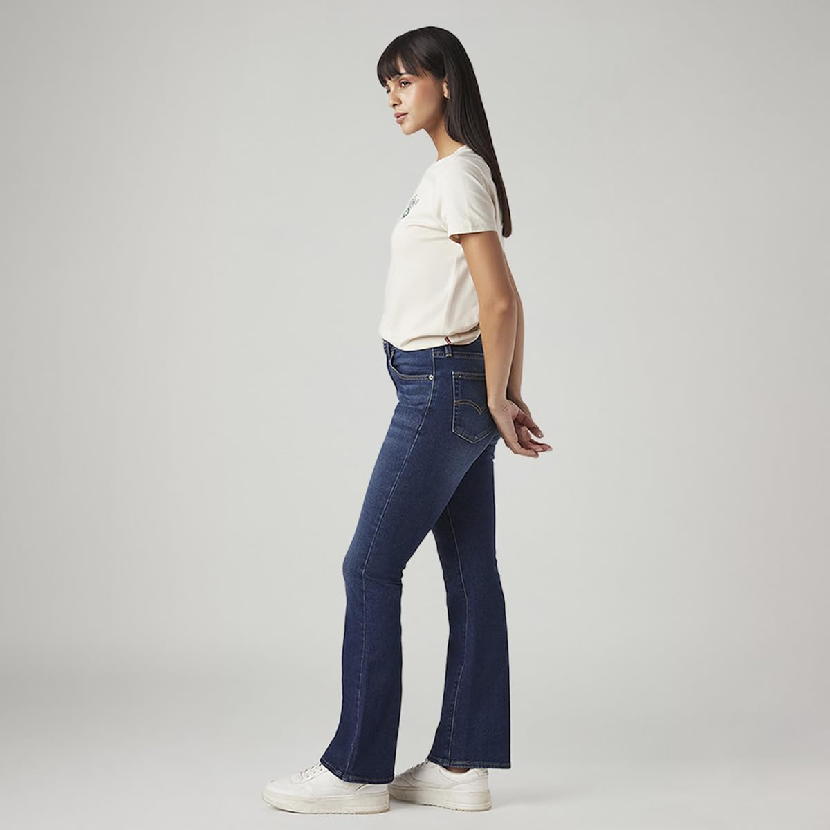 Women Blue High-Rise Flared Jeans - Image 3
