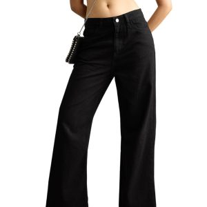 Women High-Waist Wide Leg Flared Jeans
