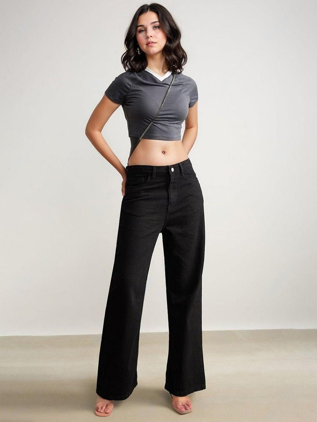 Women High-Waist Wide Leg Flared Jeans - Image 7
