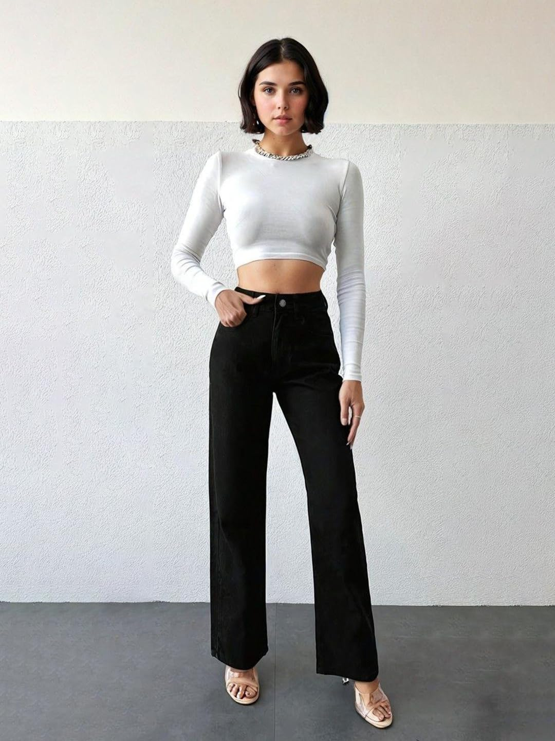 Women High-Waist Wide Leg Flared Jeans - Image 12