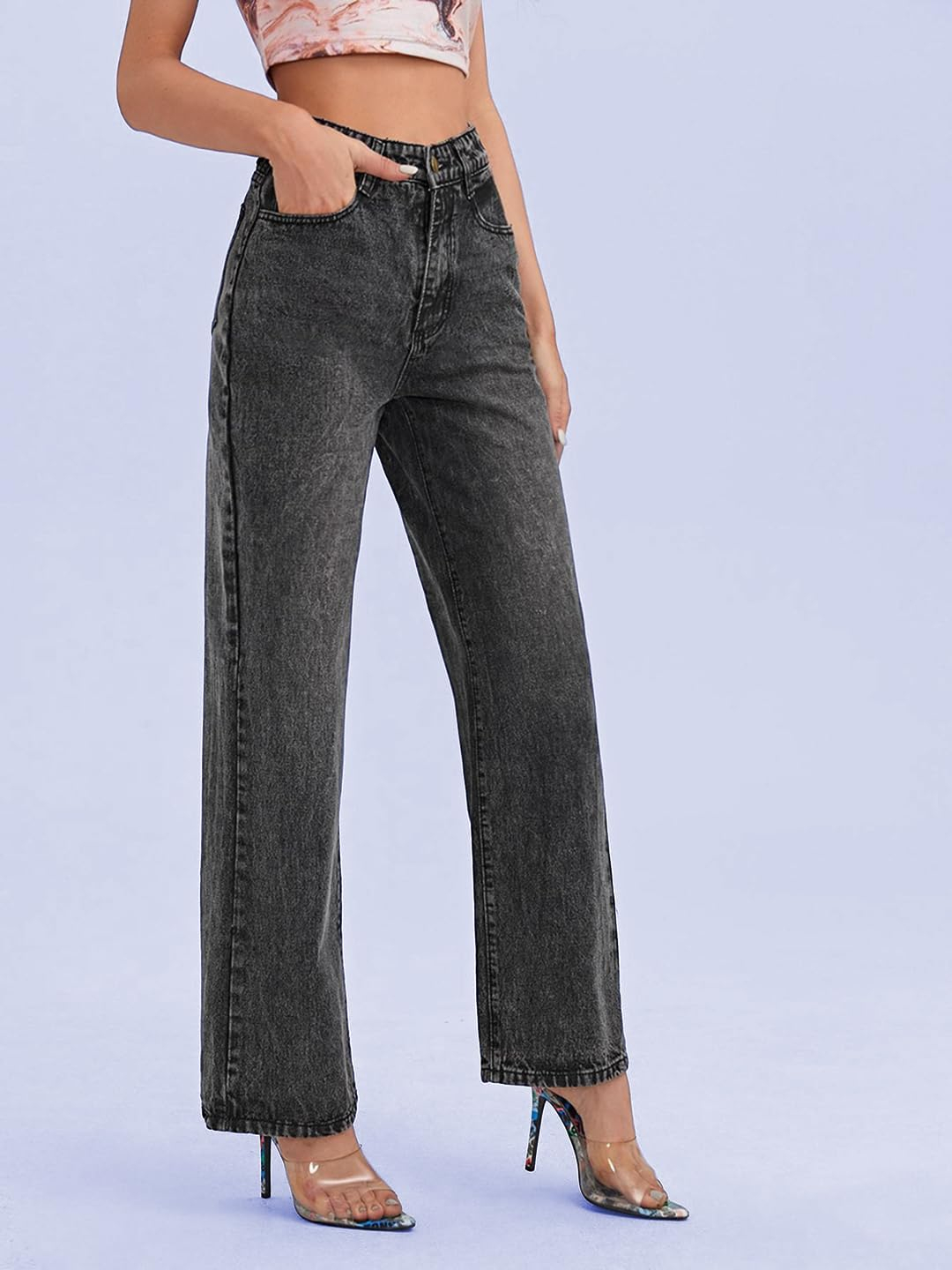 Women High-Waist Wide Leg Flared Jeans - Image 15