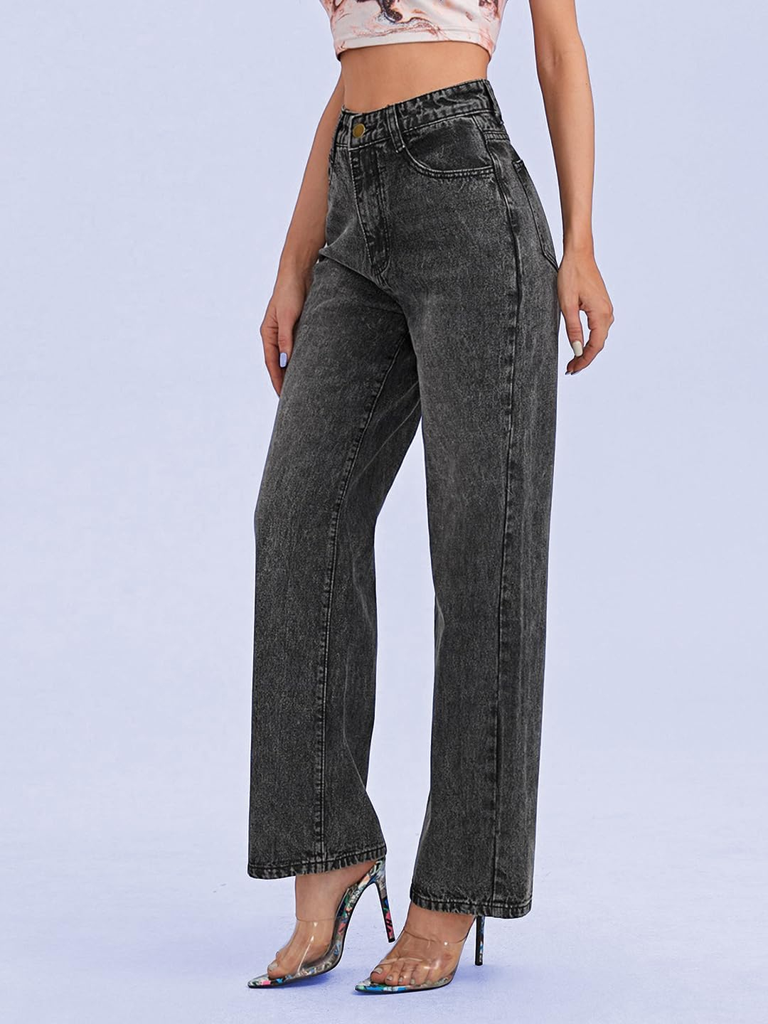 Women High-Waist Wide Leg Flared Jeans - Image 17