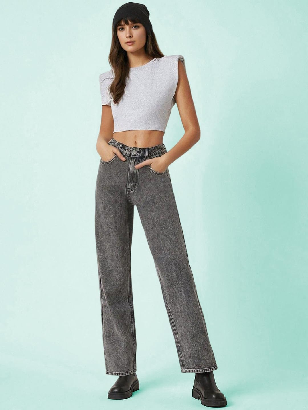 Women High-Waist Wide Leg Flared Jeans - Image 23