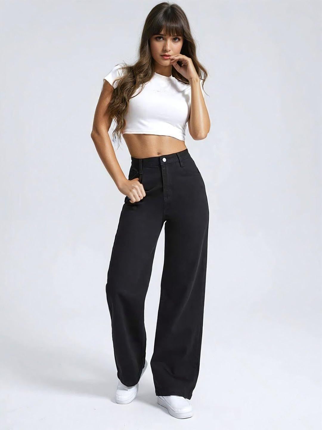 Women High-Waist Wide Leg Flared Jeans - Image 28