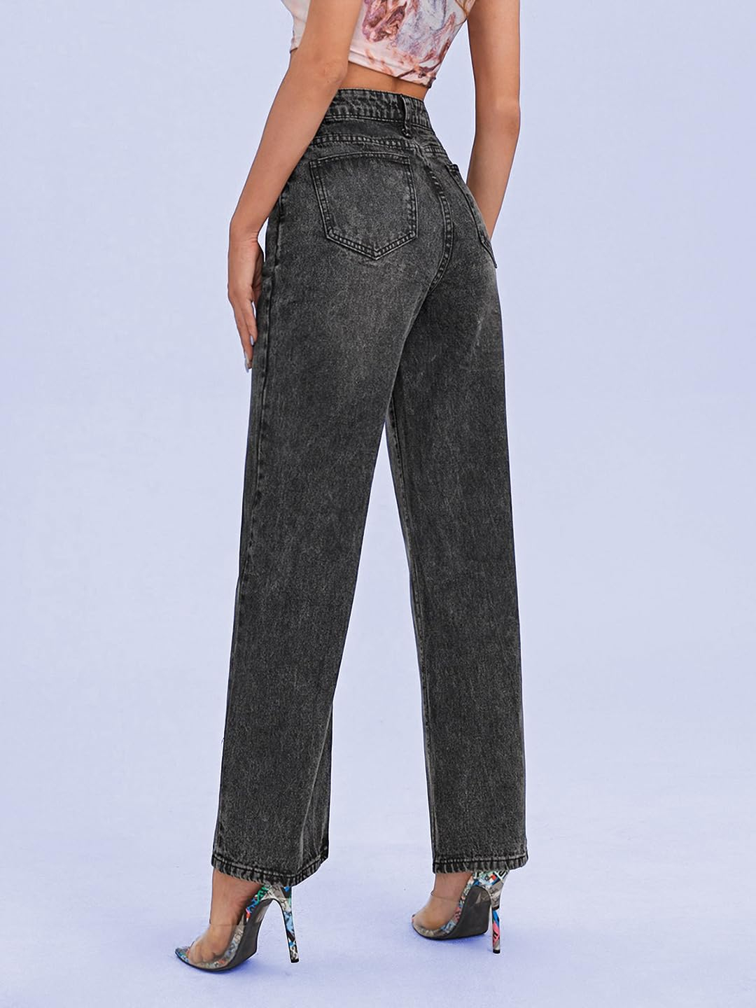 Women Clean Look Wide Leg Flared Jeans - Image 21