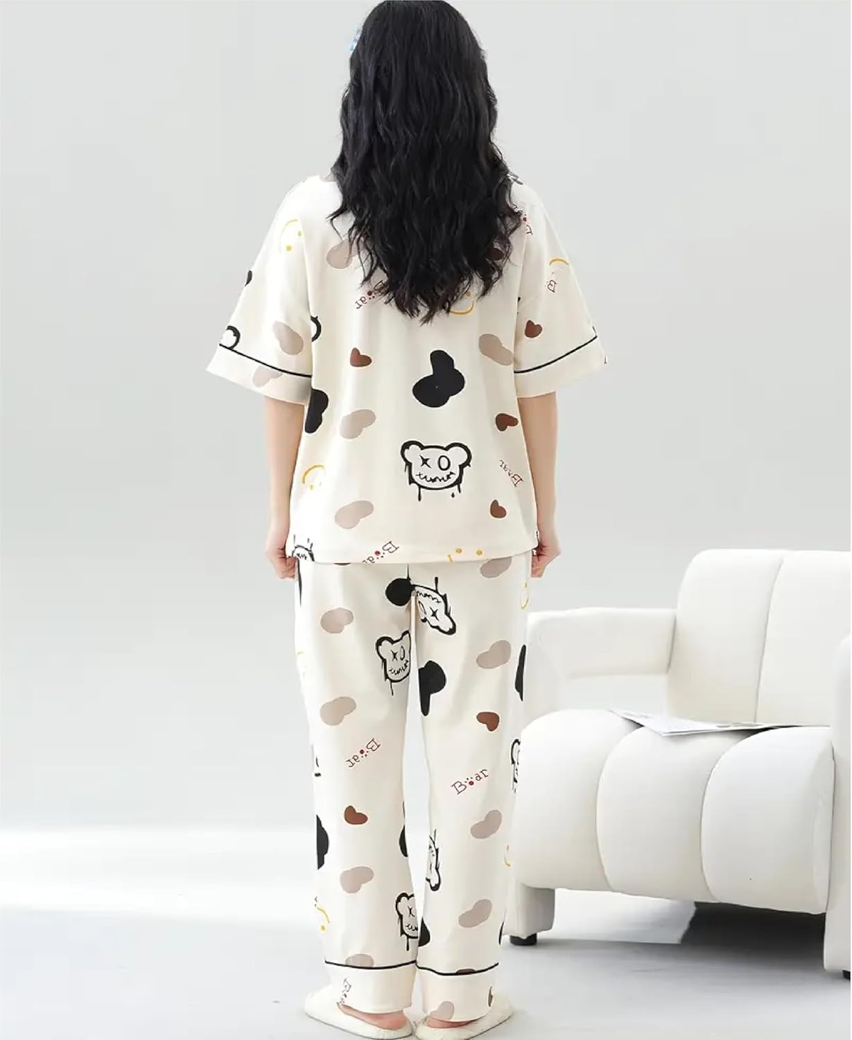 Women Full Sleeve Printed Night Suit Set - Image 3