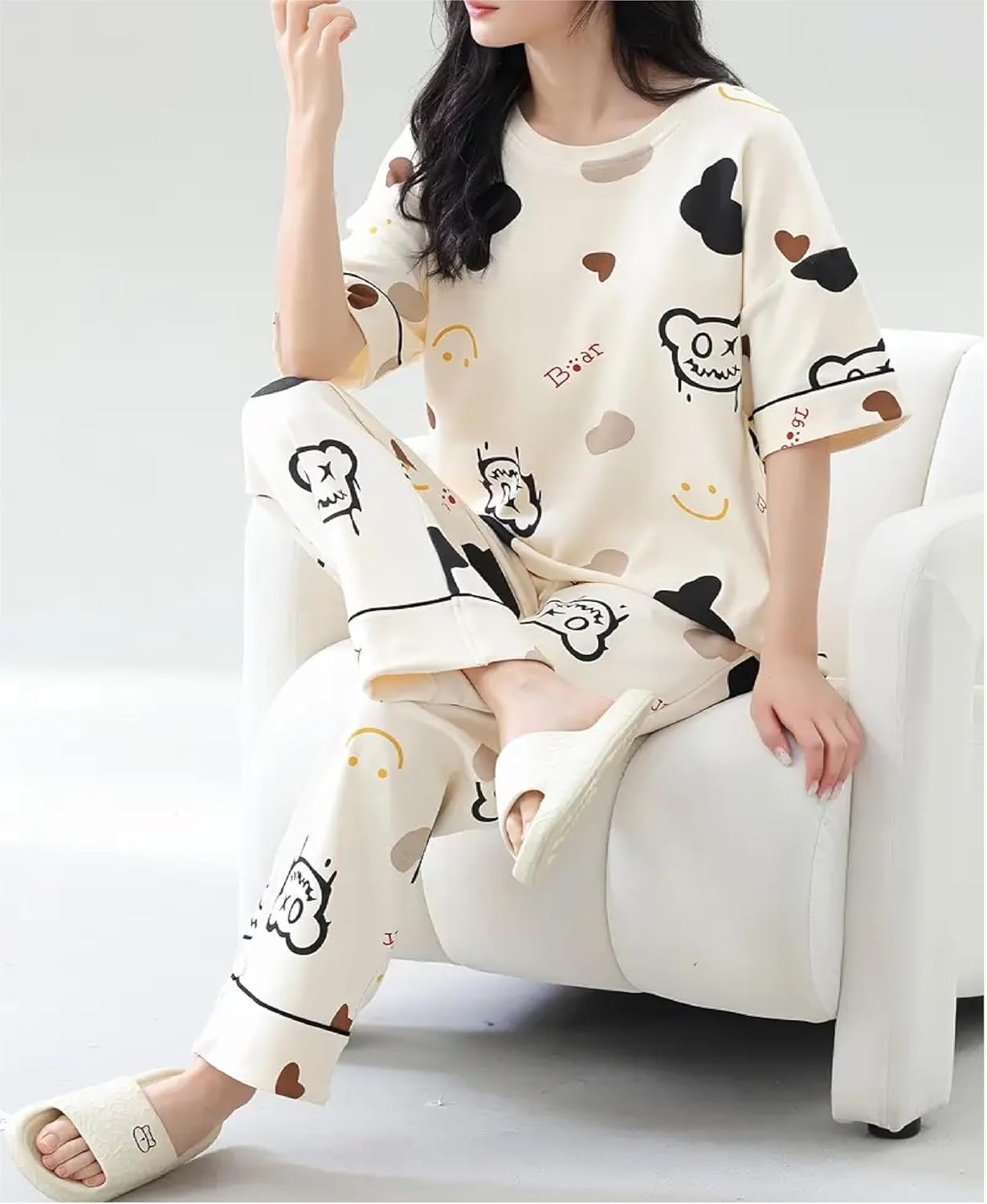 Women Full Sleeve Printed Night Suit Set - Image 4