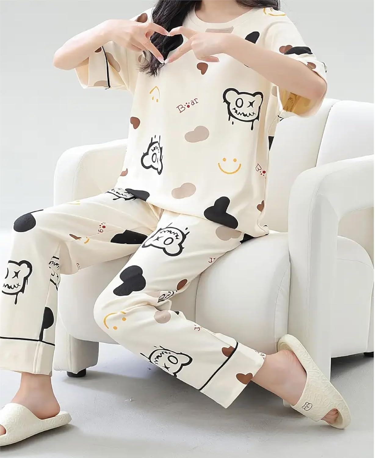 Women Full Sleeve Printed Night Suit Set - Image 5