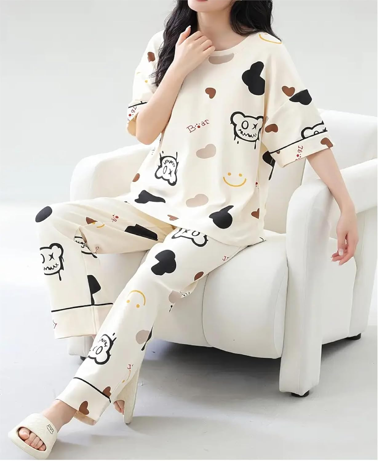 Women Full Sleeve Printed Night Suit Set - Image 6