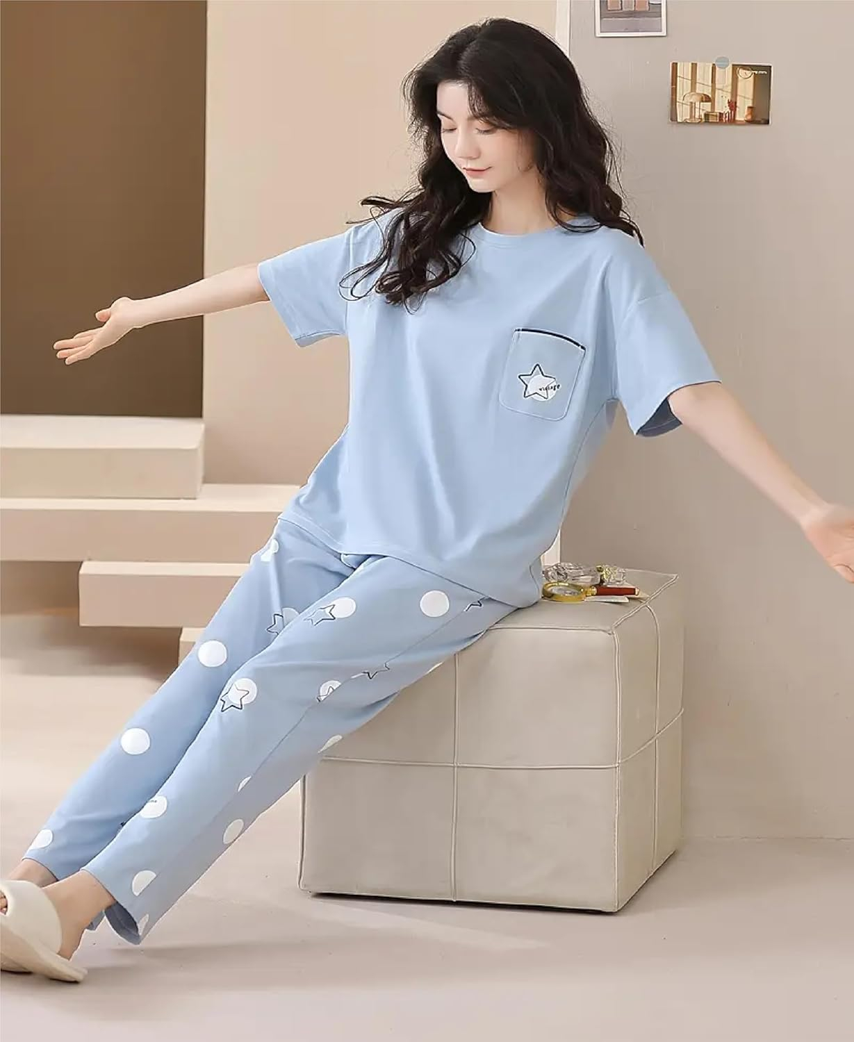 Women Full Sleeve Printed Night Suit Set - Image 9