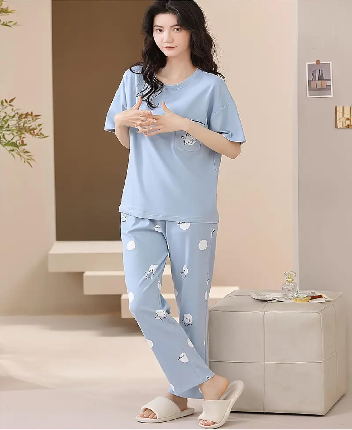 Women Full Sleeve Printed Night Suit Set - Image 10