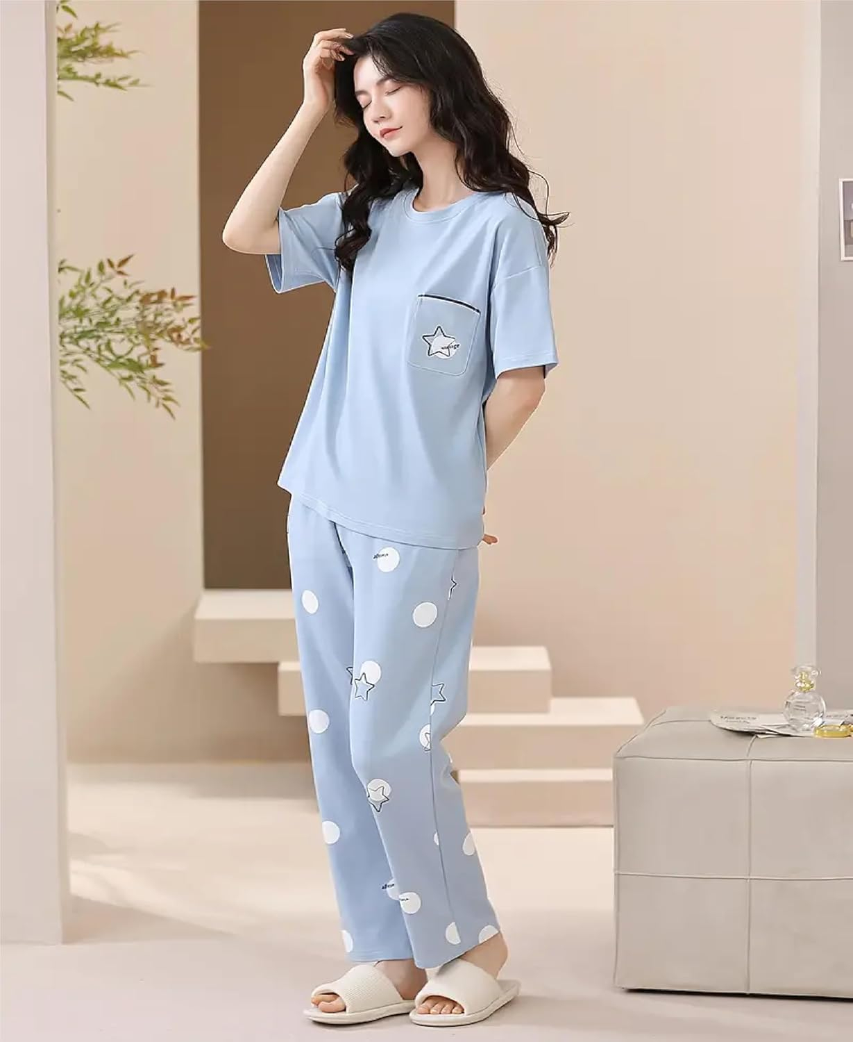 Women Full Sleeve Printed Night Suit Set - Image 11