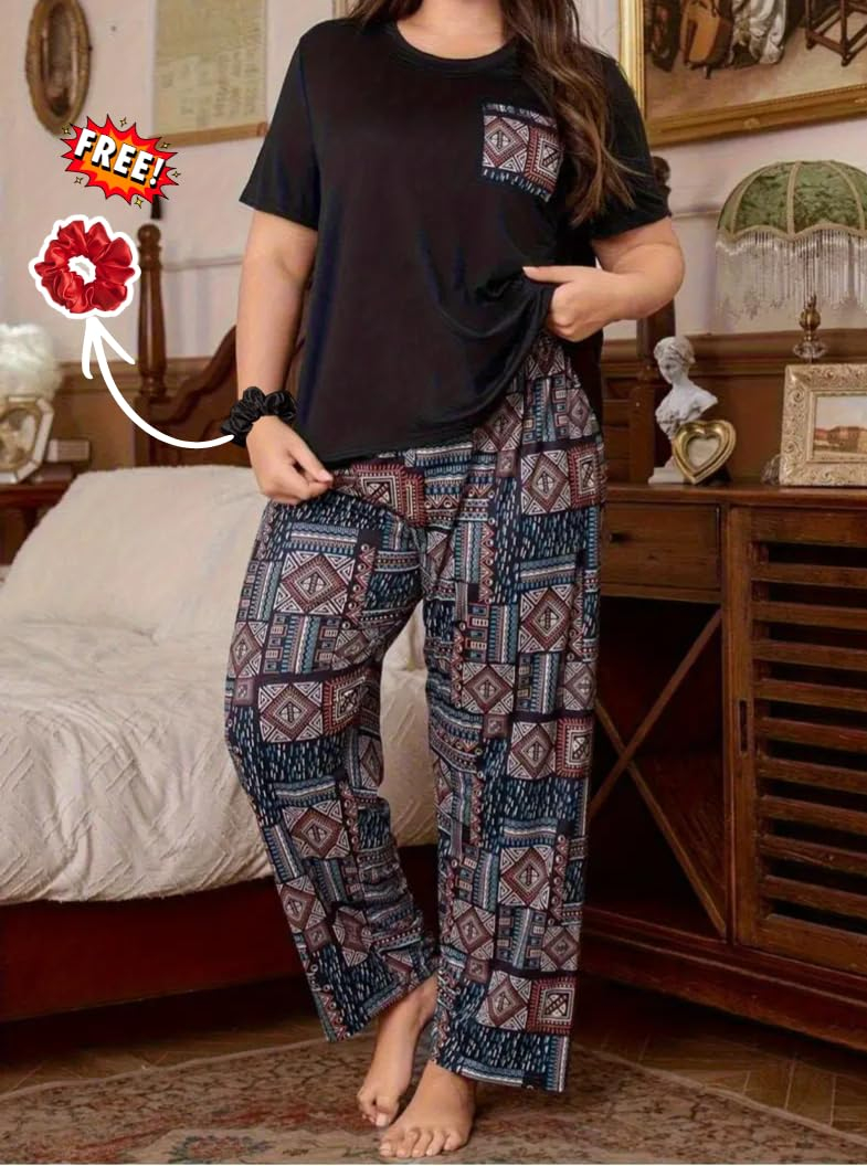 Women Cotton Blend Printed Night Suit Set - Image 3
