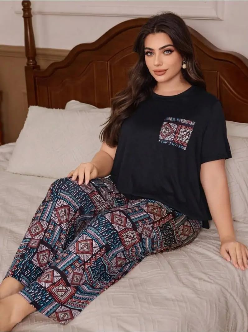 Women Cotton Blend Printed Night Suit Set - Image 4