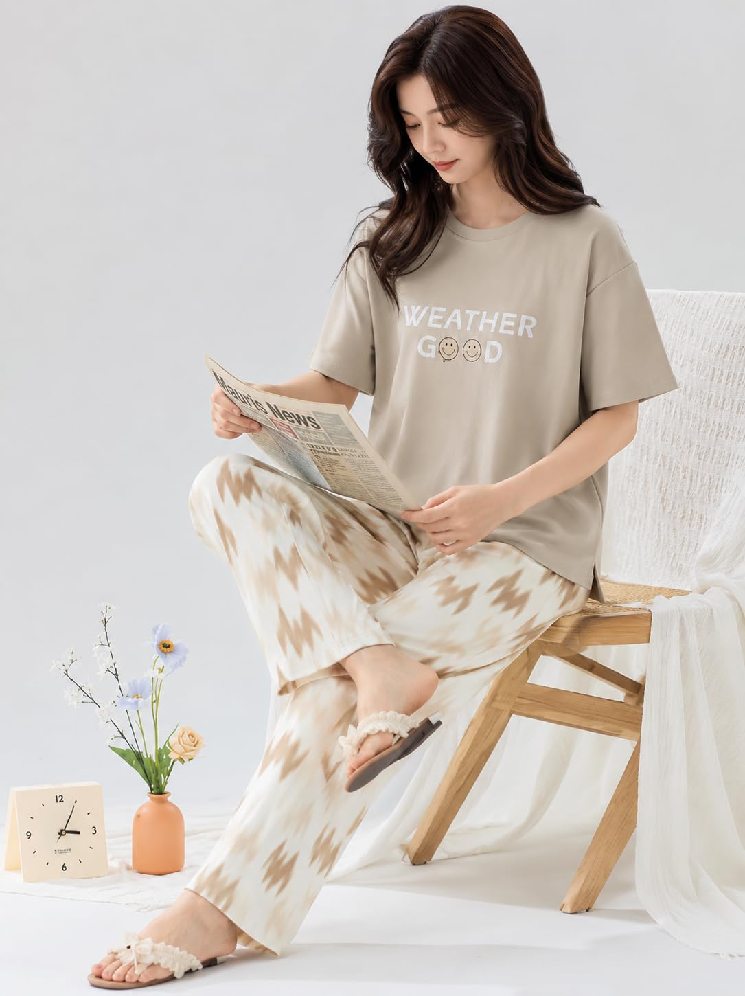 Women Cotton Blend Printed Night Suit Set - Image 8