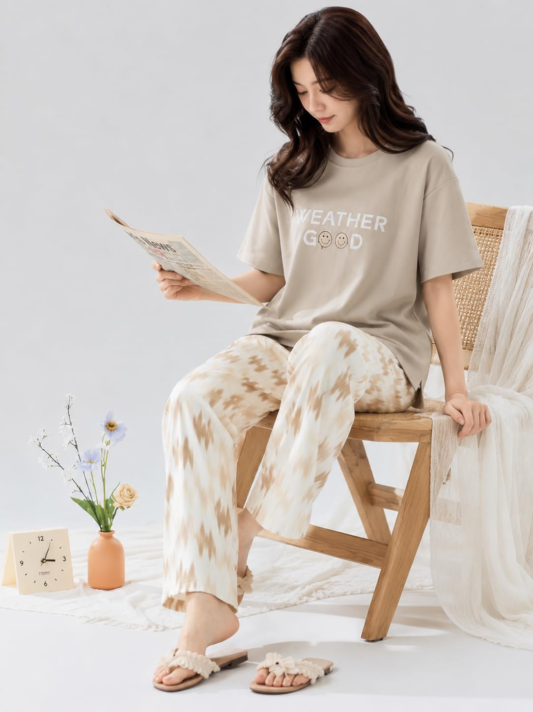 Women Cotton Blend Printed Night Suit Set - Image 10