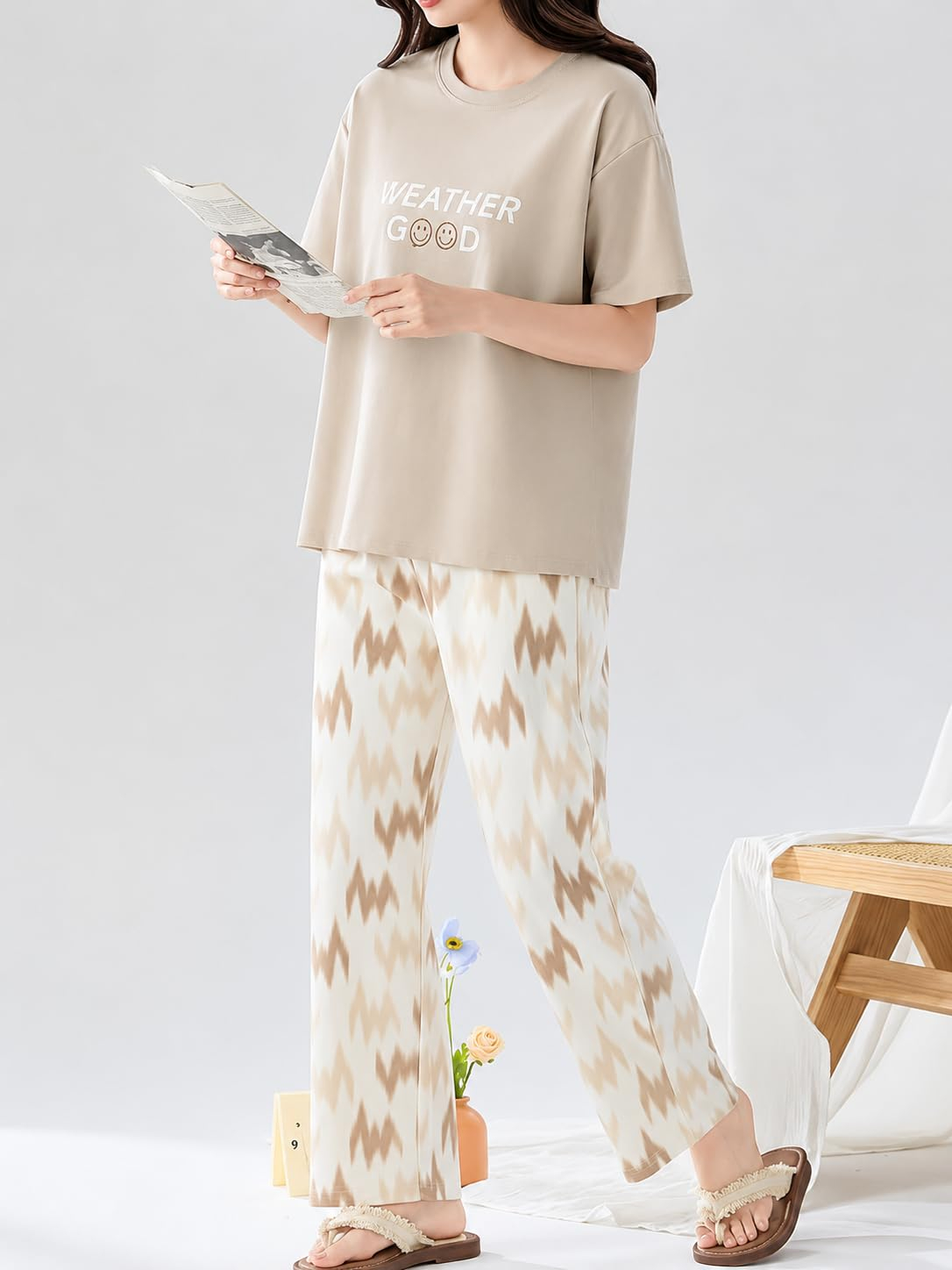 Women Cotton Blend Printed Night Suit Set - Image 11