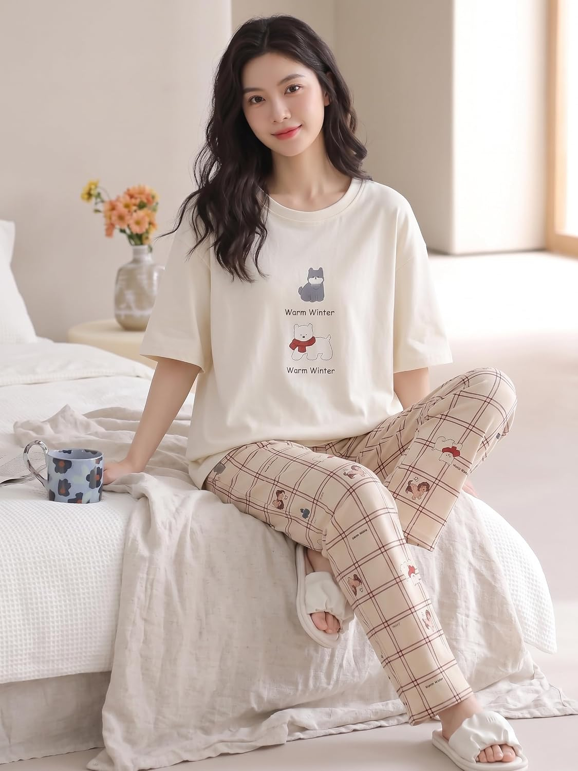 Women Cotton Blend Printed Night Suit Set - Image 25