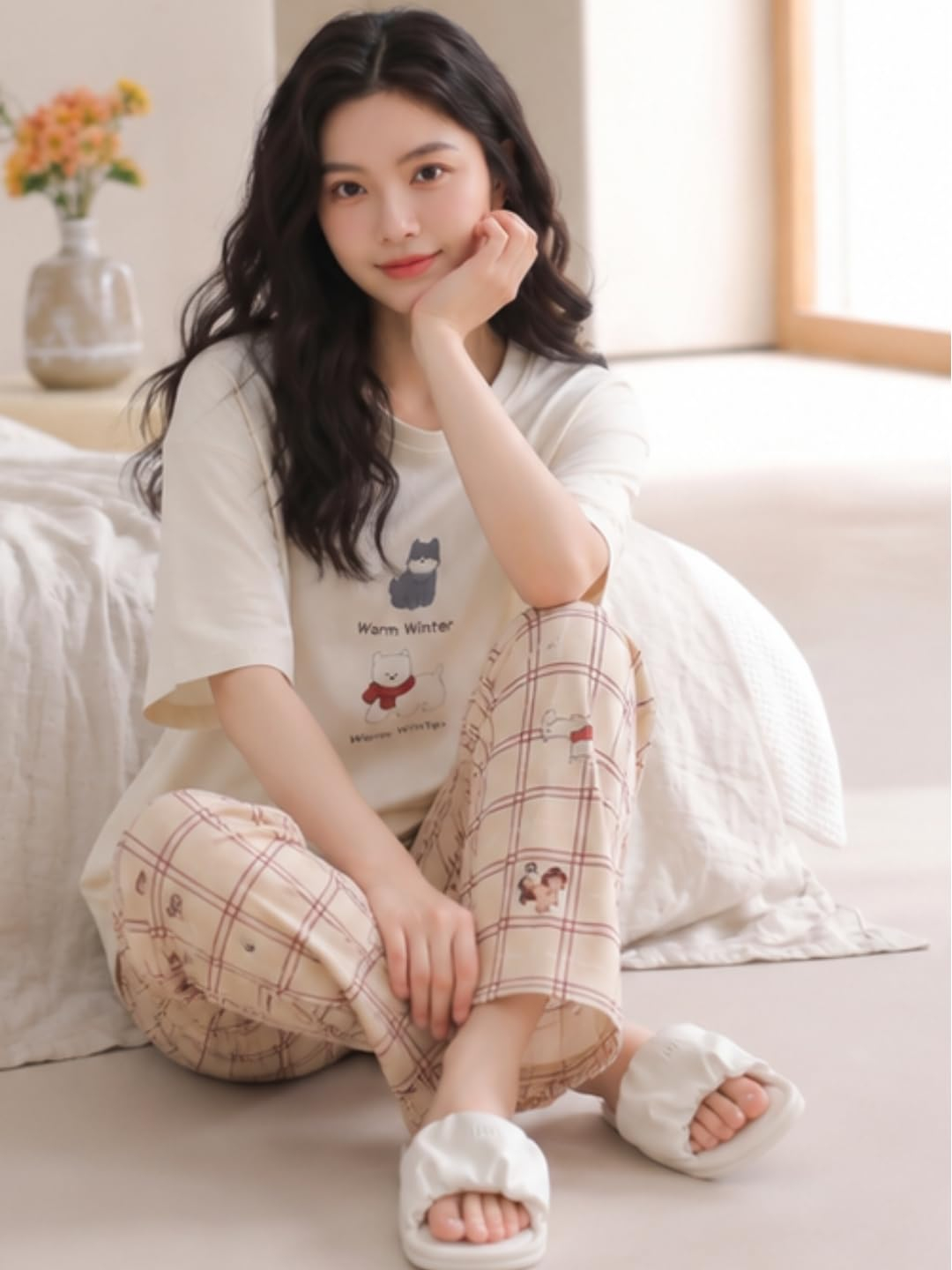 Women Cotton Blend Printed Night Suit Set - Image 29