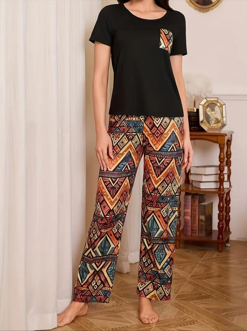 Women Cotton Blend Printed Night Suit Set - Image 36