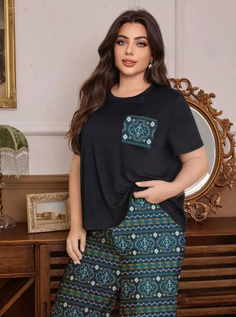 Women Cotton Blend Printed Night Suit Set - Image 40