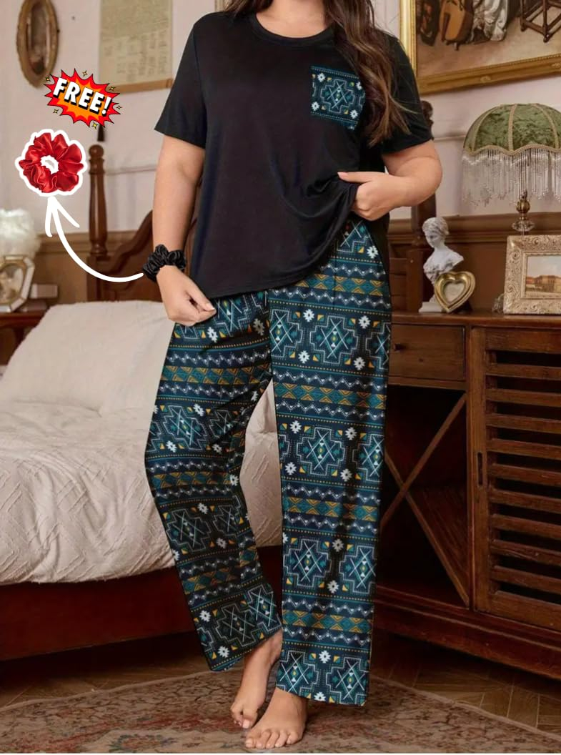 Women Cotton Blend Printed Night Suit Set - Image 41