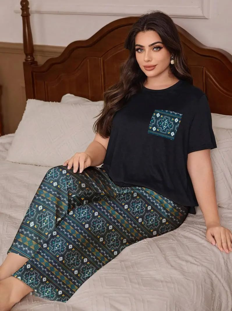 Women Cotton Blend Printed Night Suit Set - Image 42
