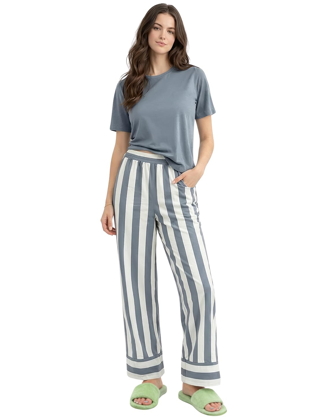 Women Cotton Blend Printed Night Suit Set - Image 45