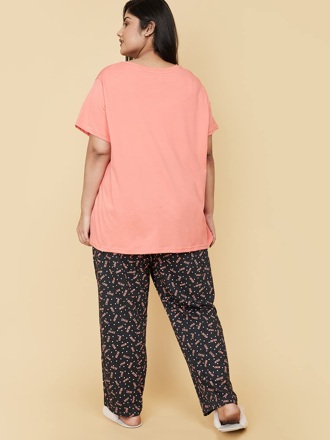 Women Plus Size Cotton T-Shirt and Pyjama Set - Image 5