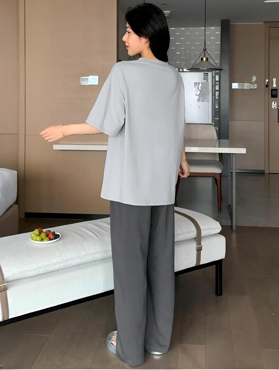 Women Round Neck Printed Nightsuit Set - Image 4
