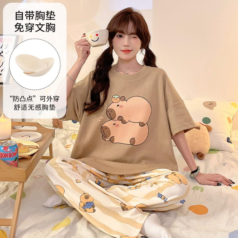 Women Round Neck Printed Nightsuit Set - Image 9
