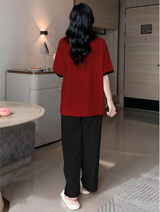 Women Round Neck Printed Nightsuit Set - Image 12