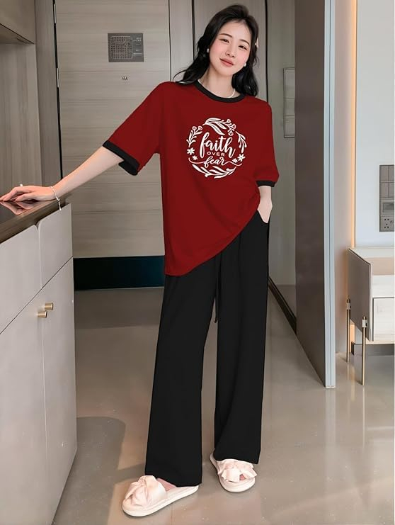 Women Round Neck Printed Nightsuit Set - Image 15