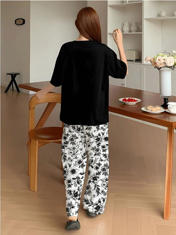 Women Round Neck Printed Nightsuit Set - Image 33
