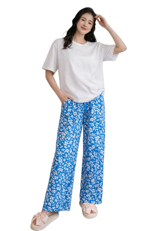 Women Round Neck Printed Nightsuit Set - Image 36