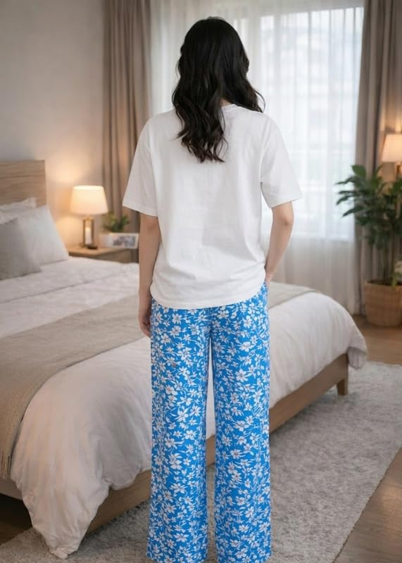 Women Round Neck Printed Nightsuit Set - Image 37