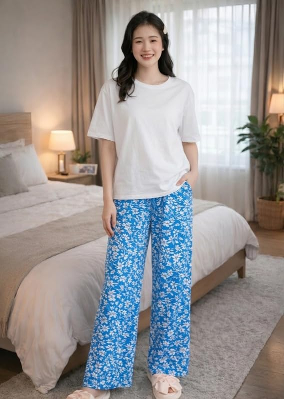Women Round Neck Printed Nightsuit Set - Image 41