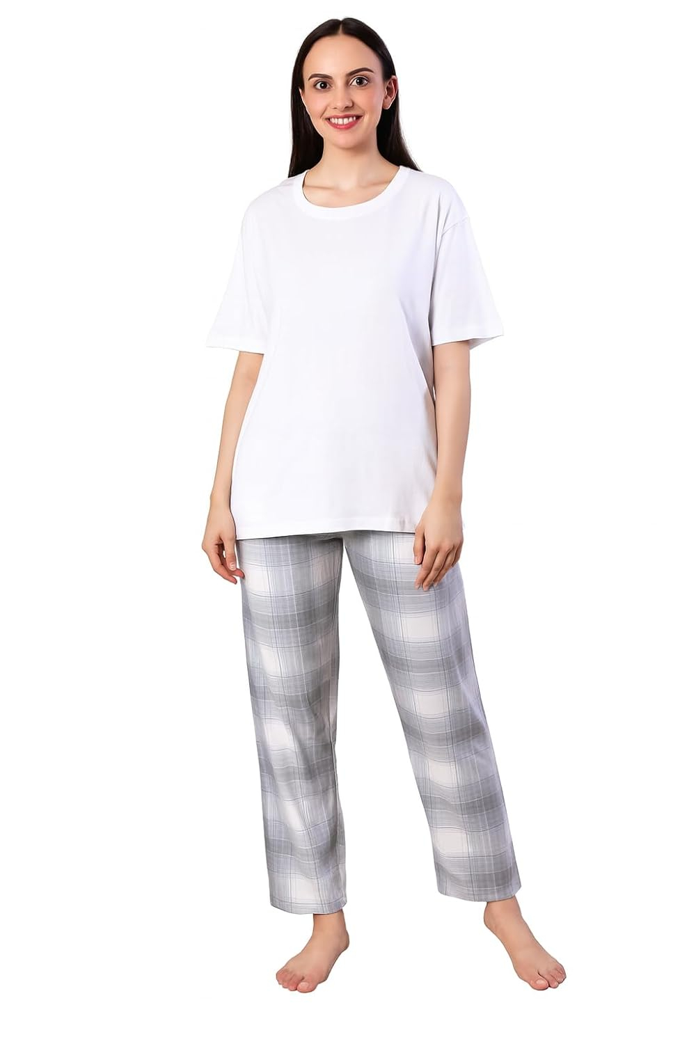 Women Round Neck Printed Nightsuit Set - Image 42