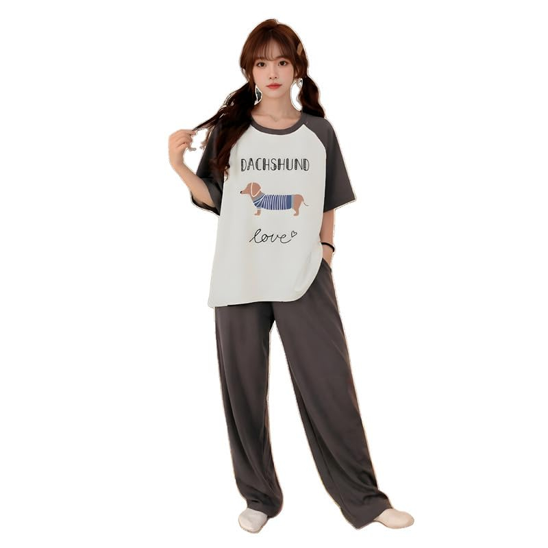 Women Round Neck Printed Nightsuit Set - Image 57