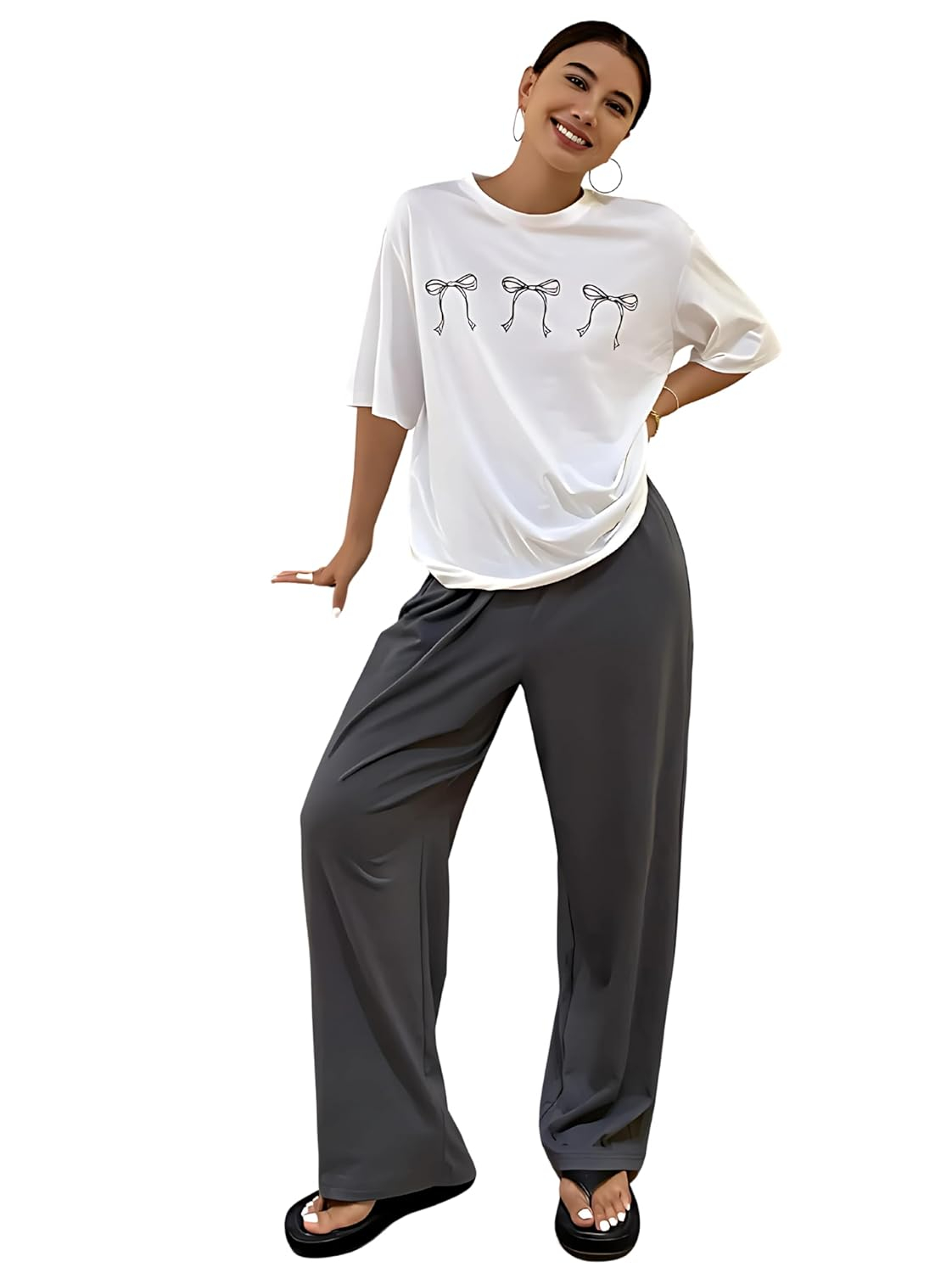 Women Round Neck Printed Nightsuit Set - Image 78
