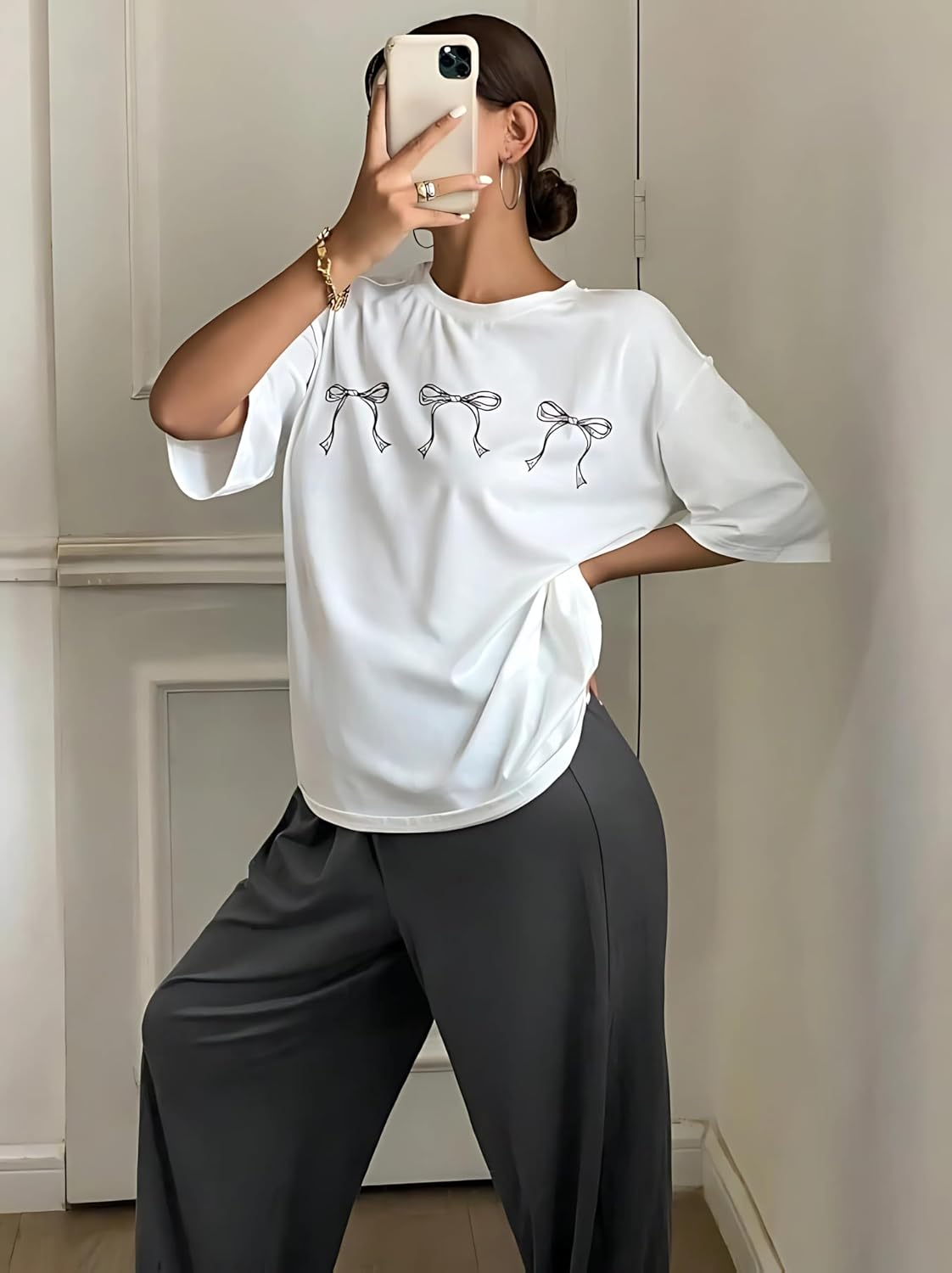 Women Round Neck Printed Nightsuit Set - Image 82